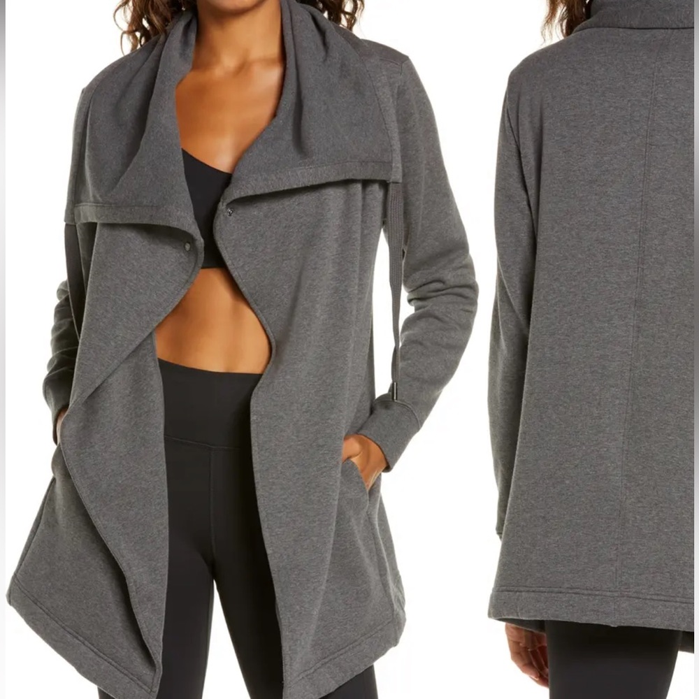 NWT ZELLA HOODED SWEATSHIRT/FAUX-FUR LINING/TWO SNAP CLOSURE/RIBBED CUFFS/XS